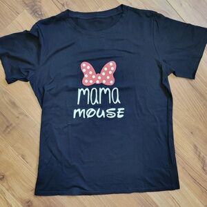 Mama Mouse Black Short-sleeved Tee Women's Size L/XL NWOT